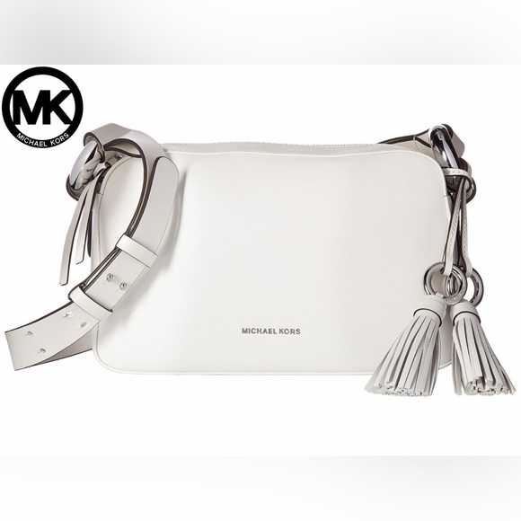 Michael Kors Handbags - Michael Kors White Grand Medium Leather Shoulder Bag Cement NWT + Dust Bag